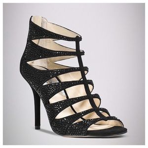 Michael Kors Caged Mavis Embellished Suede Sandal Sz 9